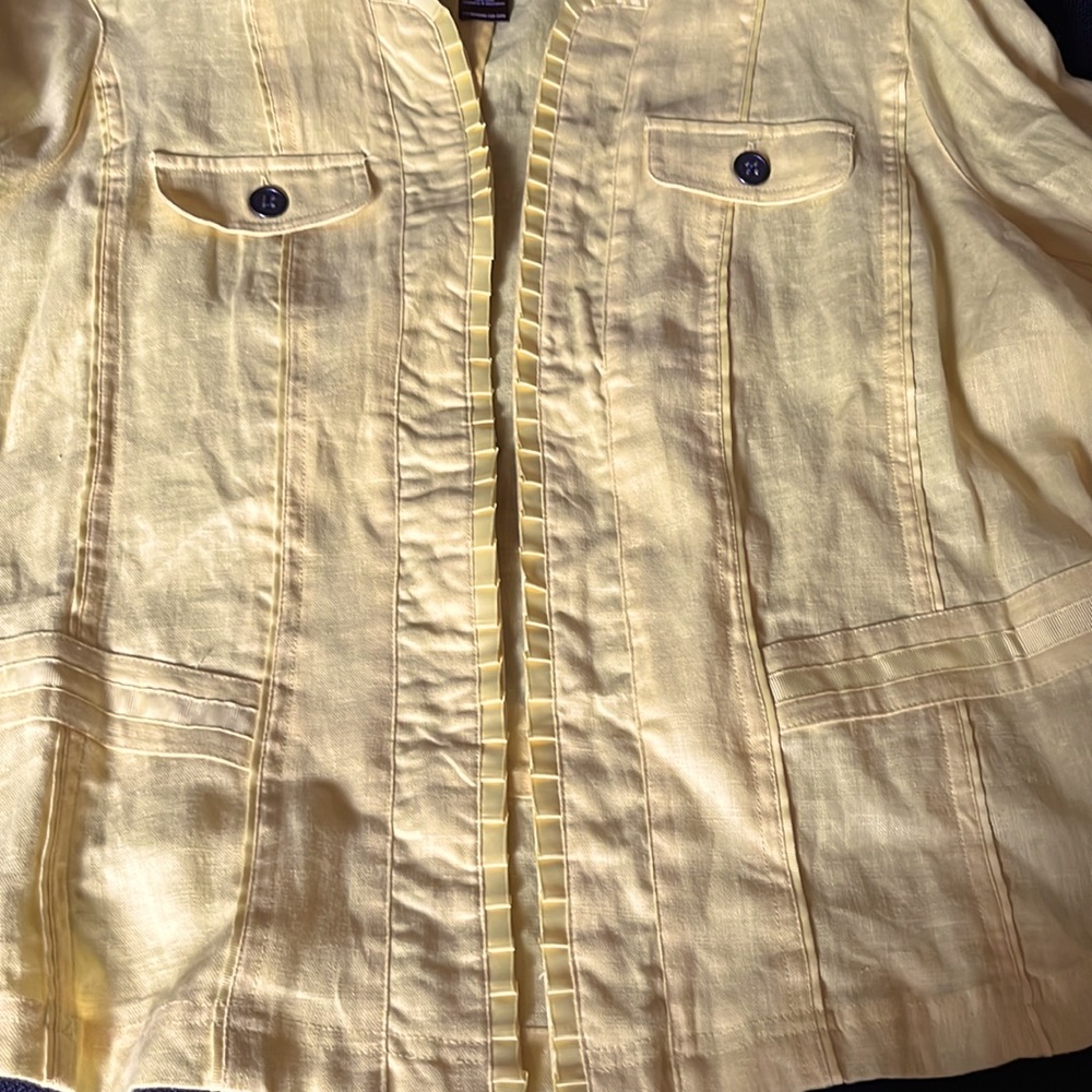 Multiples yellow Linen Jacket - Picture 9 of 11